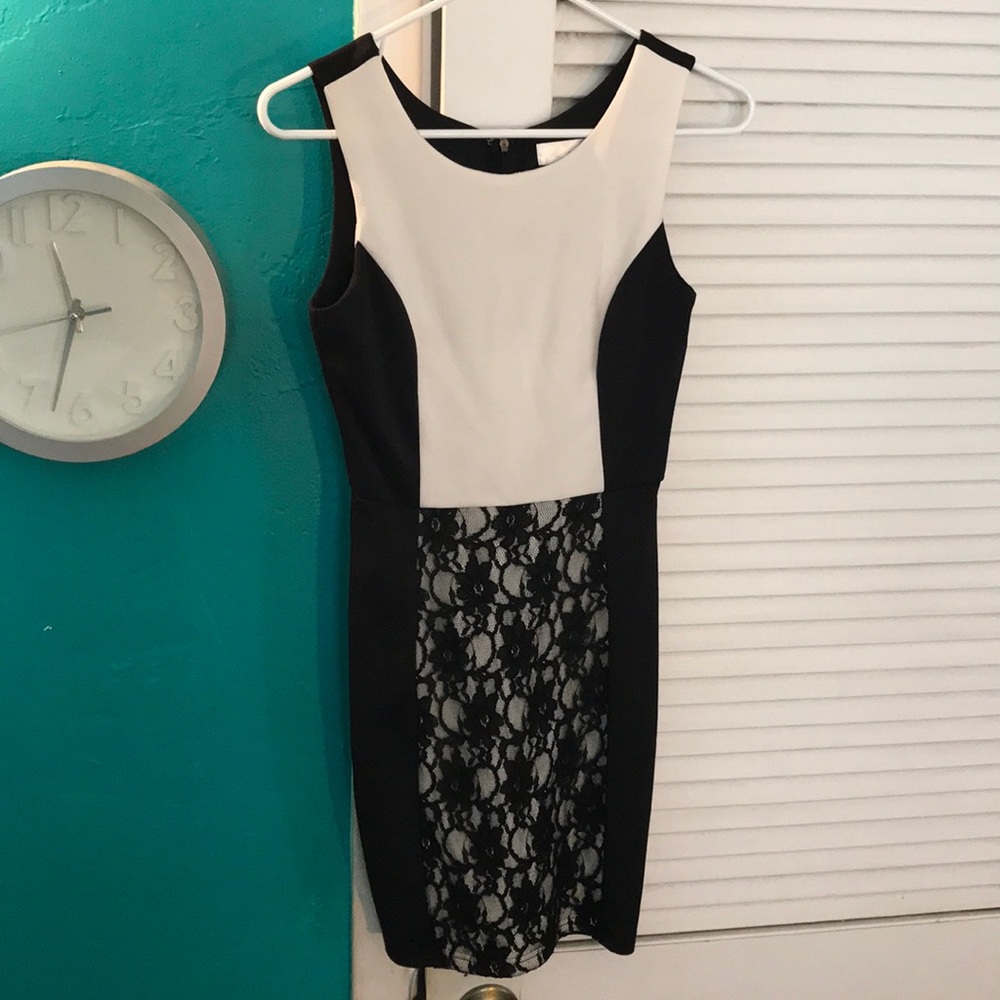 Black and white dress.